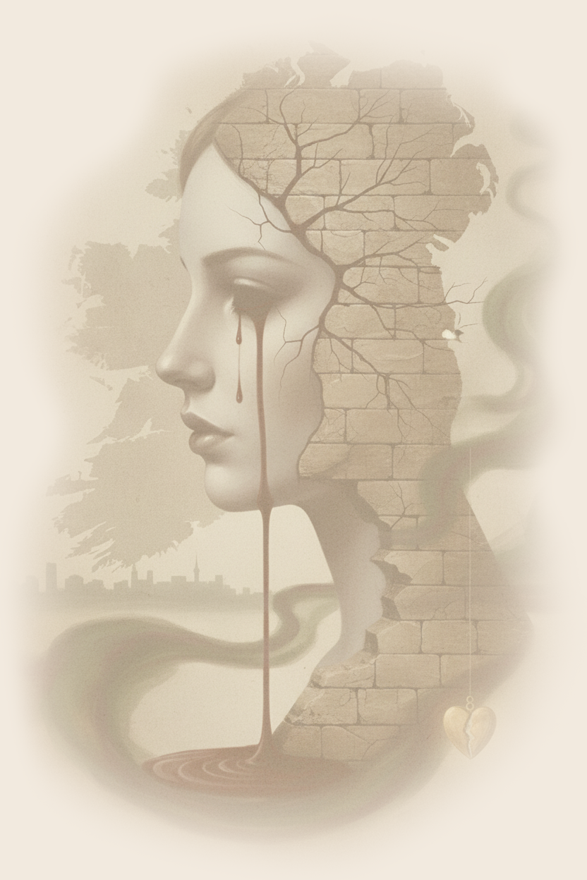 Surreal stone face artwork